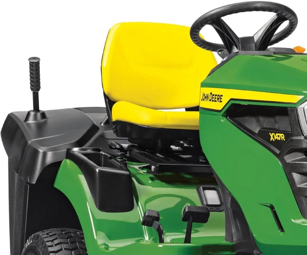 John Deere X147R Rasentraktor 92 cm – 20 PS V-Twin, Hydrostat, 300 L Fangkorb