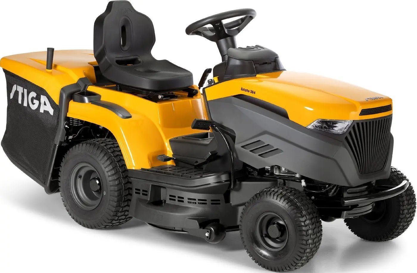 STIGA Rasentraktor Estate 384, 84 cm Schnittbreite, 432 cm³ Motor, Hydrostat, 240 L Fangkorb, Mulchkit & Anhängerkupplung STIGA Rasentraktor Estate 384, 84 cm Schnittbreite, 432 cm³ Motor, Hydrostat, 240 L Fangkorb, Mulchkit & Anhängerkupplung
